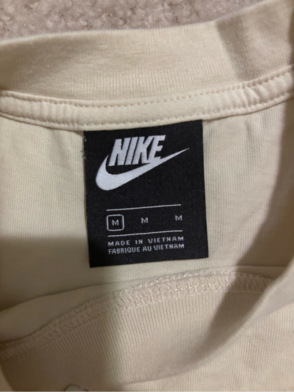 Nike Cream Crop Top with Black Swoosh - Picture 2 of 2